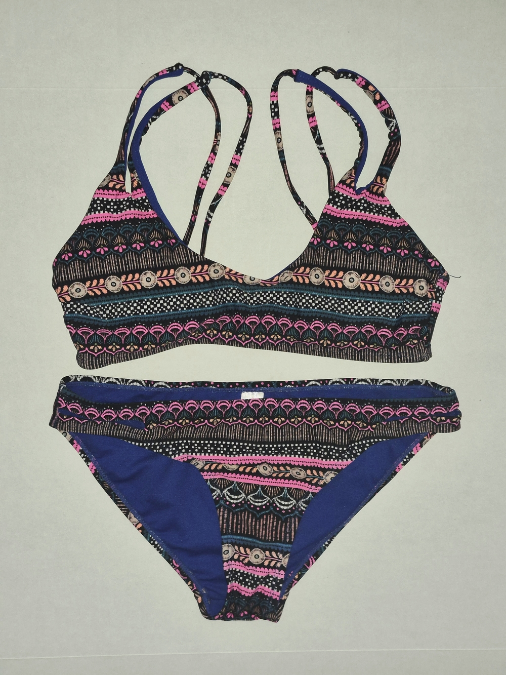 NOBO Patterned Two-Piece Bikini - Strappy, Multicolor, Lightly Lined EUC